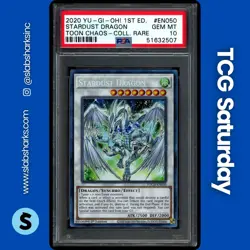 2020 YU-GI-OH! TOON CHAOS 1ST EDITION #TOCH-EN050 STARDUST DRAGON PSA 10 - Image 1