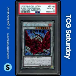 2021 YU-GI-OH! LIGHTNING OVERDRIVE 1ST ED #LIOV-EN100 BLACK ROSE DRAGON PSA 10 - Image 1