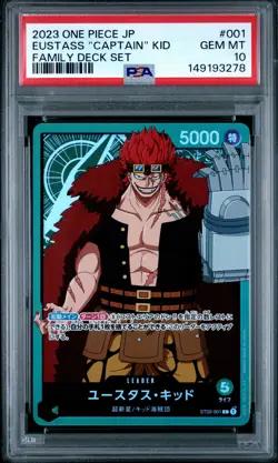 2023 ONE PIECE JPN STARTER DECK-FAMILY DECK SET EUSTASS "CAPTAIN" KID PSA 10 - Image 1