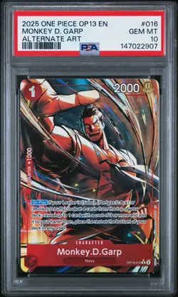 2025 One Piece OP13 Monkey.D.Garp 016 Alt Art Carrying On His Will PSA 10 - Image 1