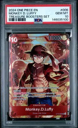2024 ONE PIECE PROMOS TREASURE BOOSTERS SET #006 MONKEY D. LUFFY PSA 10 - Image 1