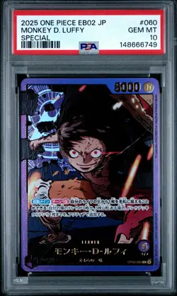 2025 ONE PIECE JAPANESE EB02 SPECIAL #060 MONKEY D. LUFFY PSA 10 - Image 1