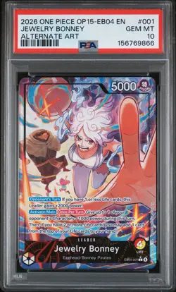 2026 ONE PIECE ADVENTURE ON KAMI'S ISLAND ALT ART #001 JEWELRY BONNEY PSA 10 - Image 1