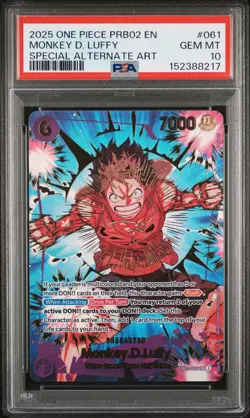 2025 ONE PIECE PRB02-SPECIAL ALTERNATE ART #061 MONKEY D. LUFFY PSA 10 - Image 1