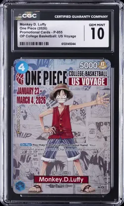 2026 ONE PIECE PROMOS COLLEGE BASKETBALL: US VOYAGE MONKEY D. LUFFY CGC 10 - Image 1