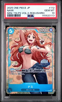 2025 ONE PIECE JAPANESE MINI-TIN PACK SET VOL.2 KOUSHI ROKUSHIRO NAMI PSA 10 - Image 1