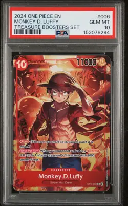 2024 ONE PIECE PROMOS TREASURE BOOSTERS SET #006 MONKEY D. LUFFY PSA 10 - Image 1