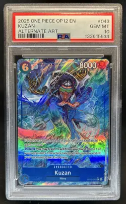 2025 One Piece Legacy of the Master Kuzan Alternate Art #OP12-043 PSA 10 - Image 1