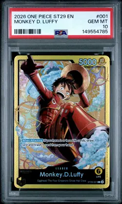 2026 ONE PIECE STARTER DECK ST29-EGGHEAD #001 MONKEY D. LUFFY PSA 10 - Image 1