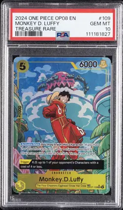 2024 ONE PIECE OP08-TWO LEGENDS TREASURE RARE #109 MONKEY D. LUFFY PSA 10 - Image 1