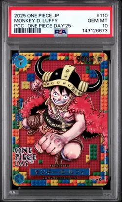 2025 ONE PIECE JAPANESE PCC ONE PIECE DAY '25 #110 MONKEY D. LUFFY PSA 10 - Image 1