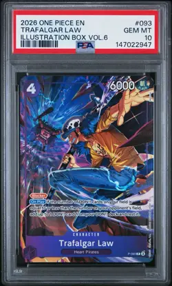 One Piece Illustration Box Vol. 6 Promo Trafalgar Law P-093 PSA 10 - Image 1