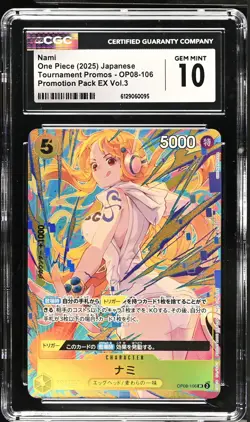 CGC 10 Nami #OP08-106 Japanese 2025 One Piece Tournament Promos - Image 1