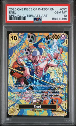2026 ONE PIECE ADVENTURE ON KAMI'S ISLAND SPECIAL ALT ART #052 ENEL PSA 10 - Image 1