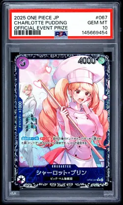 2025 ONE PIECE JAPANESE PROMOS OFFICIAL EVENT PRIZE CHARLOTTE PUDDING PSA 10 - Image 1