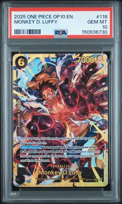2025 ONE PIECE OP10-ROYAL BLOOD #118 MONKEY D. LUFFY PSA 10 - Image 1