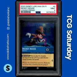2023 DISNEY LORCANA EN P1 LEAGUE PROMO #8 MICKEY MOUSE DETECTIVE PSA 9 - Image 1