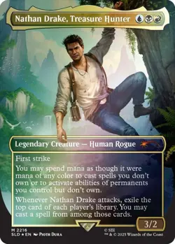 1 x Nathan Drake, Treasure Hunter - Rainbow Foil - Secret Lair - NM-Mint - MTG - Image 1
