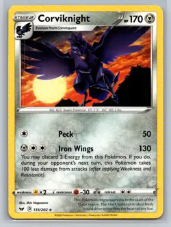 Corviknight #135/202 SWSH01: Sword & Shield Base Set Rare - Pokemon Cards F57 - Image 1