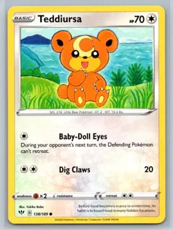 Teddiursa #138/189 SWSH03: Darkness Ablaze Common - Pokemon Cards E16 - Image 1
