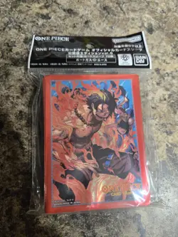 One Piece TCG OP13 Portgas.D.Ace Official Bandai Sleeves *SEALED* *SHIPS NOW* - Image 1
