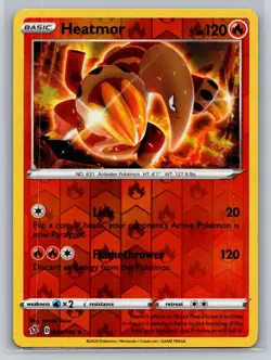 Heatmor #034/192 SWSH02: Rebel Clash Reverse Holo Uncommon - Pokemon Cards F57 - Image 1