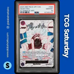 2025 ONE PIECE A FIST OF DIVINE SPEED #OP11-080 GEAR TWO ALTERNATE ART PSA 10 - Image 1