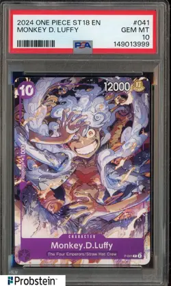 2024 One Piece ST18 EN Monkey D. Luffy #041 PSA 10 GEM MINT - Image 1
