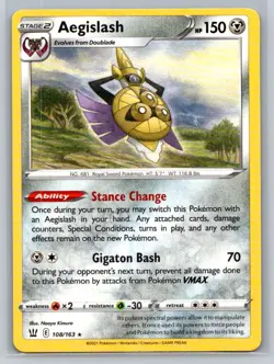 Aegislash (108) #108/163 SWSH05: Battle Styles Rare - Pokemon Cards F57 - Image 1