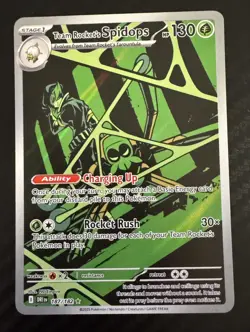 Pokemon TCG Team Rockets Spidops Card 187/182 Destined Rivals Illustration Rare - Image 1