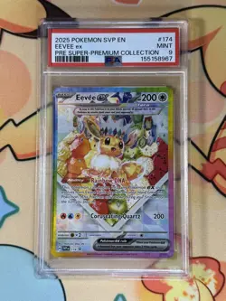2025 Eevee ex 174 Sv: Scarlet & Violet Promo Cards Holo Black Star PSA 9 - Image 1