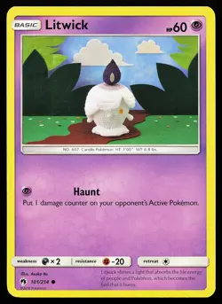 Litwick 101/214 Common Lost Thunder Asako Ito Pokemon Card - Image 1