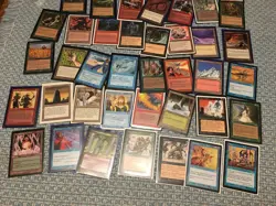 Vintage Magic The Gathering Card Lot MTG Mystic Remora Animate Dead Pyroblast - Image 2