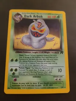 Pokemon Card Team Rocket Dark Arbok 2/82 Rare Unlimited Holo - Image 1