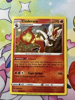 Cinderace 34/202 Sword & Shield Pokemon Card 034/202 Alternate Cosmos Holo NM - Image 1