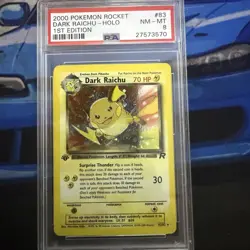 Dark Raichu Holo 1st Edition 2000 Pokemon Rocket #83 PSA 8 - Image 1
