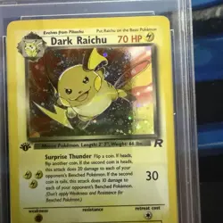 Dark Raichu Holo 1st Edition 2000 Pokemon Rocket #83 PSA 8 - Image 2