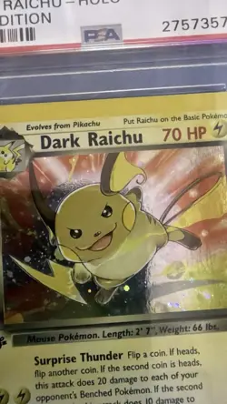 Dark Raichu Holo 1st Edition 2000 Pokemon Rocket #83 PSA 8 - Image 4