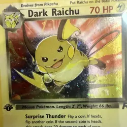 Dark Raichu Holo 1st Edition 2000 Pokemon Rocket #83 PSA 8 - Image 5