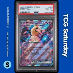 2025 POKEMON JOURNEY TOGETHER #069/159 MIMIKYU EX DOUBLE RARE PSA 10 - Image 1