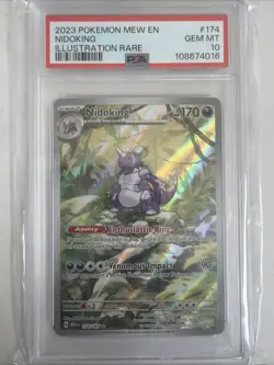 2023 POKEMON MEW EN NIDOKING #174 ILLUSTRATION RARE PSA 10 - Image 1