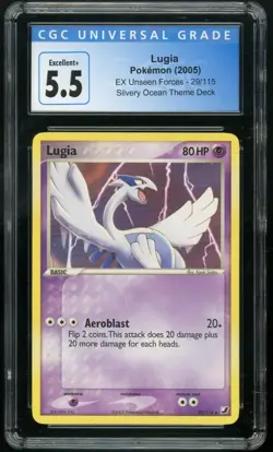 LUGIA (2005) Pokemon EX Unseen Forces Silvery Ocean Theme Deck 29/115 CGC 5.5 - Image 1