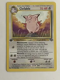 Clefable 17/64 Rare - Jungle - 1st Edition - Pokemon WOTC LP - Image 1