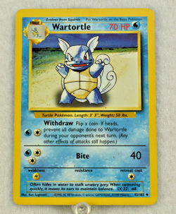 Pokemon TCG Wartortle Base Set 042/102 Regular Uncommon Vintage 1999 - Image 1