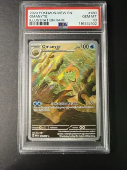 Omanyte Scarlet & Violet 151 Illustration Rare Holo PSA 10 180/165 2023 Pokemon - Image 1