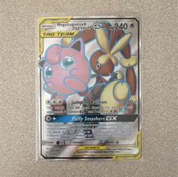 Pokemon Mega Lopunny & Jigglypuff GX TAG TEAM Foil Cosmic Eclipse 225/236 - Image 1