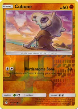 Lightly Played Cubone - 57/131 - Common - Reverse Holo Pokemon Forbidden Light - Image 1