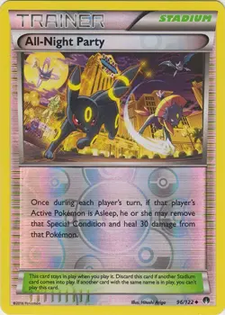 All-Night Party 96/122 Reverse Holo XY BREAKpoint Pokemon TCG Lightly Played - Image 1