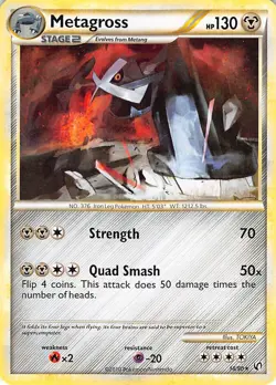 Metagross 18/90 Rare HGSS Undaunted Pokemon Lightly Played - Image 1
