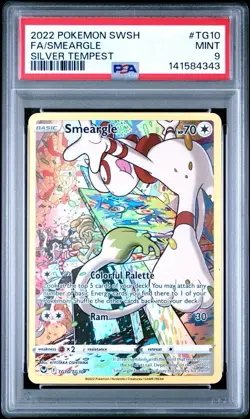 2022 Pokemon SW&SH SILVER TEMPEST SMEARGLE #TG10 Full Art | PSA 9 | Pokemon - Image 1
